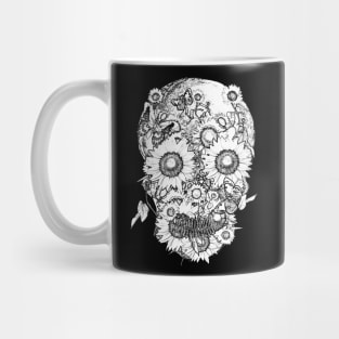 skull design,flowers,skeleton black Mug